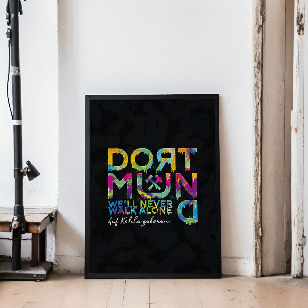 Dortmund Typo in Farbe – Schwarz – Bild 3