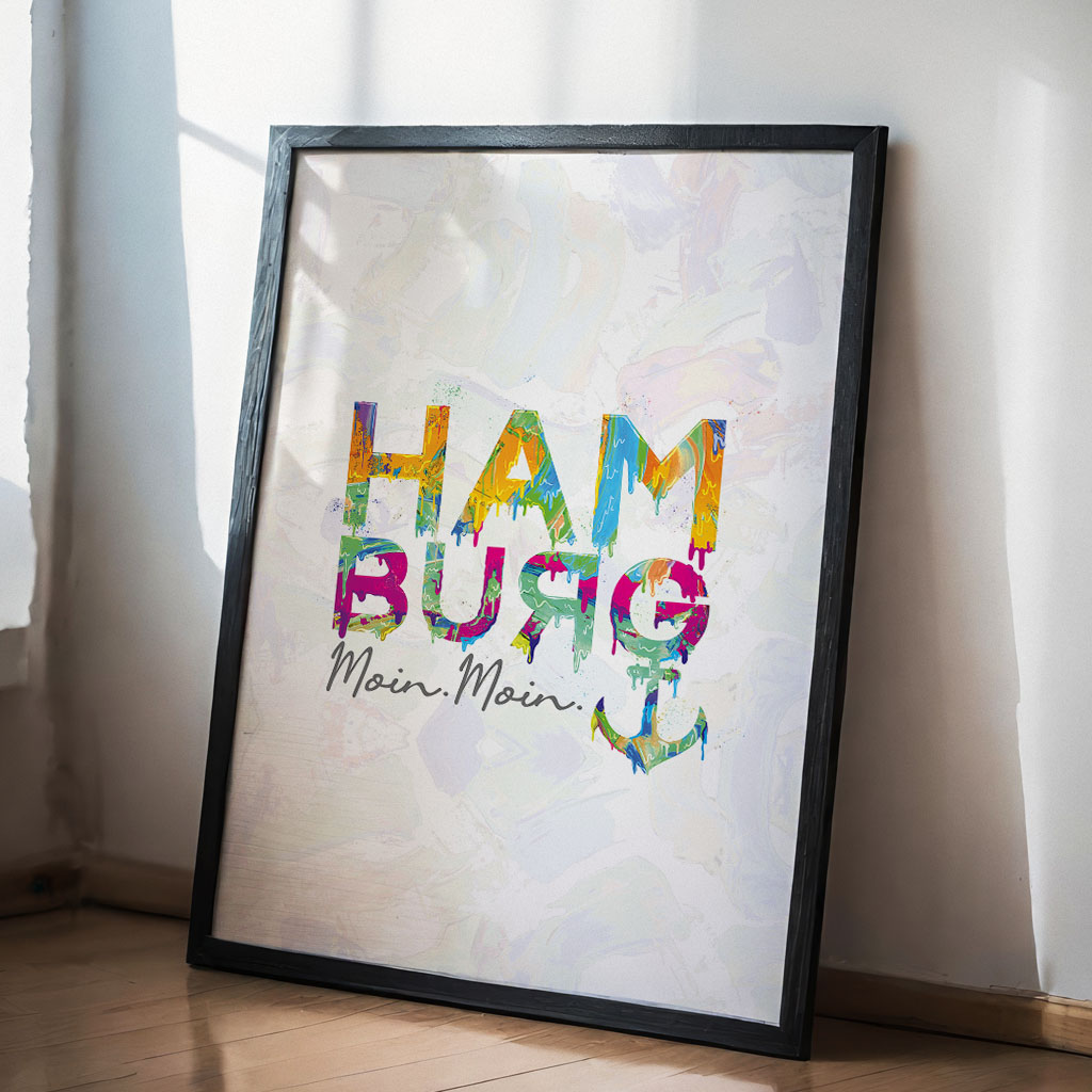 Hamburg Typo in Farbe – Weiß – Bild 4