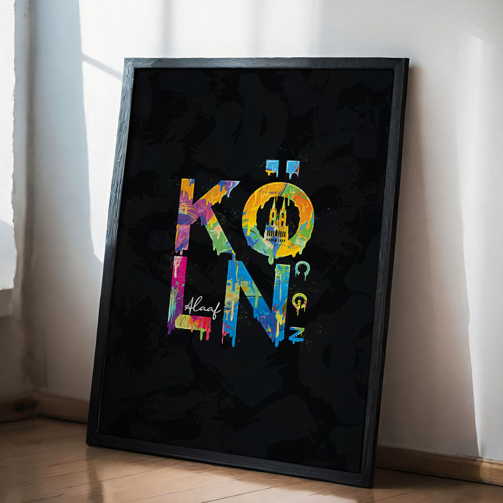 Köln Typo in Farbe – Schwarz – Bild 4