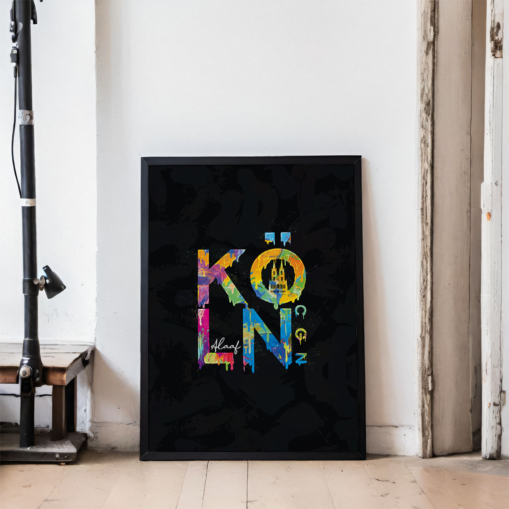 Köln Typo in Farbe – Schwarz – Bild 3