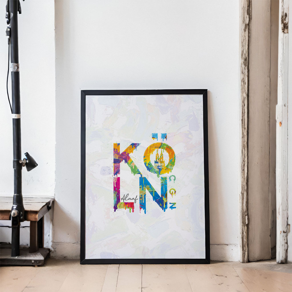 Köln Typo in Farbe – Weiß – Bild 3