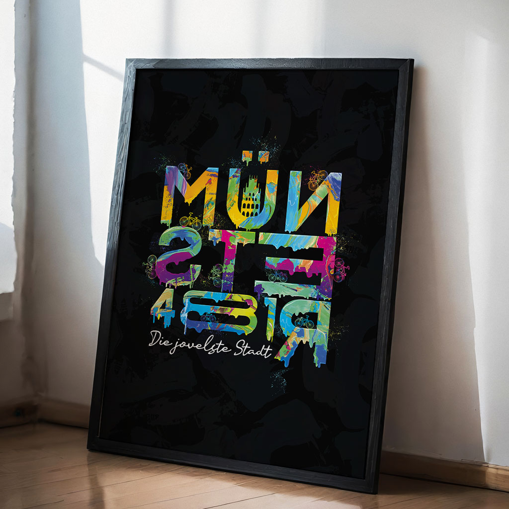 Münster Typo in Farbe – Schwarz – Bild 4