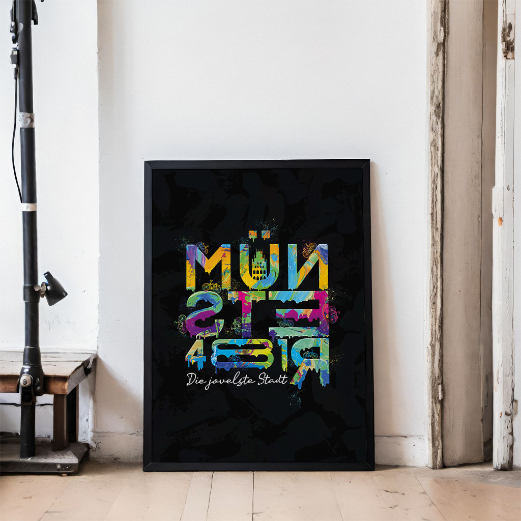 Münster Typo in Farbe – Schwarz – Bild 3
