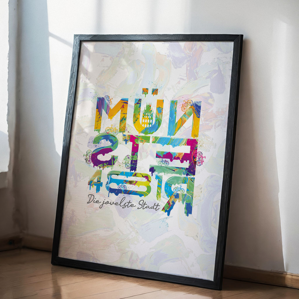 Münster Typo in Farbe – Weiß – Bild 4