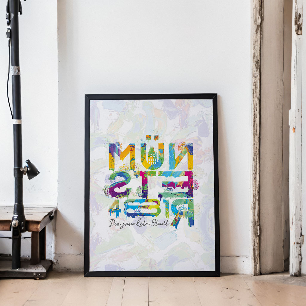 Münster Typo in Farbe – Weiß – Bild 3