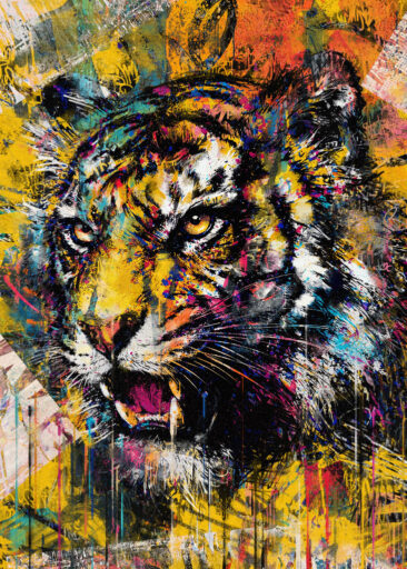 Urban Roar – Urban Art Tiger Poster im Graffiti Stil